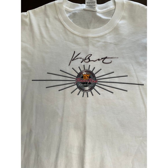 Budweiser Men's XL Forever Red Kenny Bernstein Autographed Shirt - Picture 1 of 5